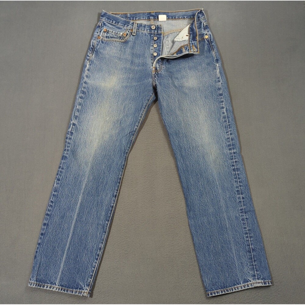 Levi's VTG Jeans Men's 34x32 Fits 32x30 Blue 501 Straight Button Fly Denim